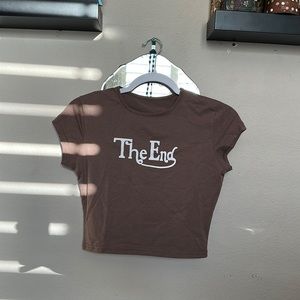 “The End” Graphic crop top tee